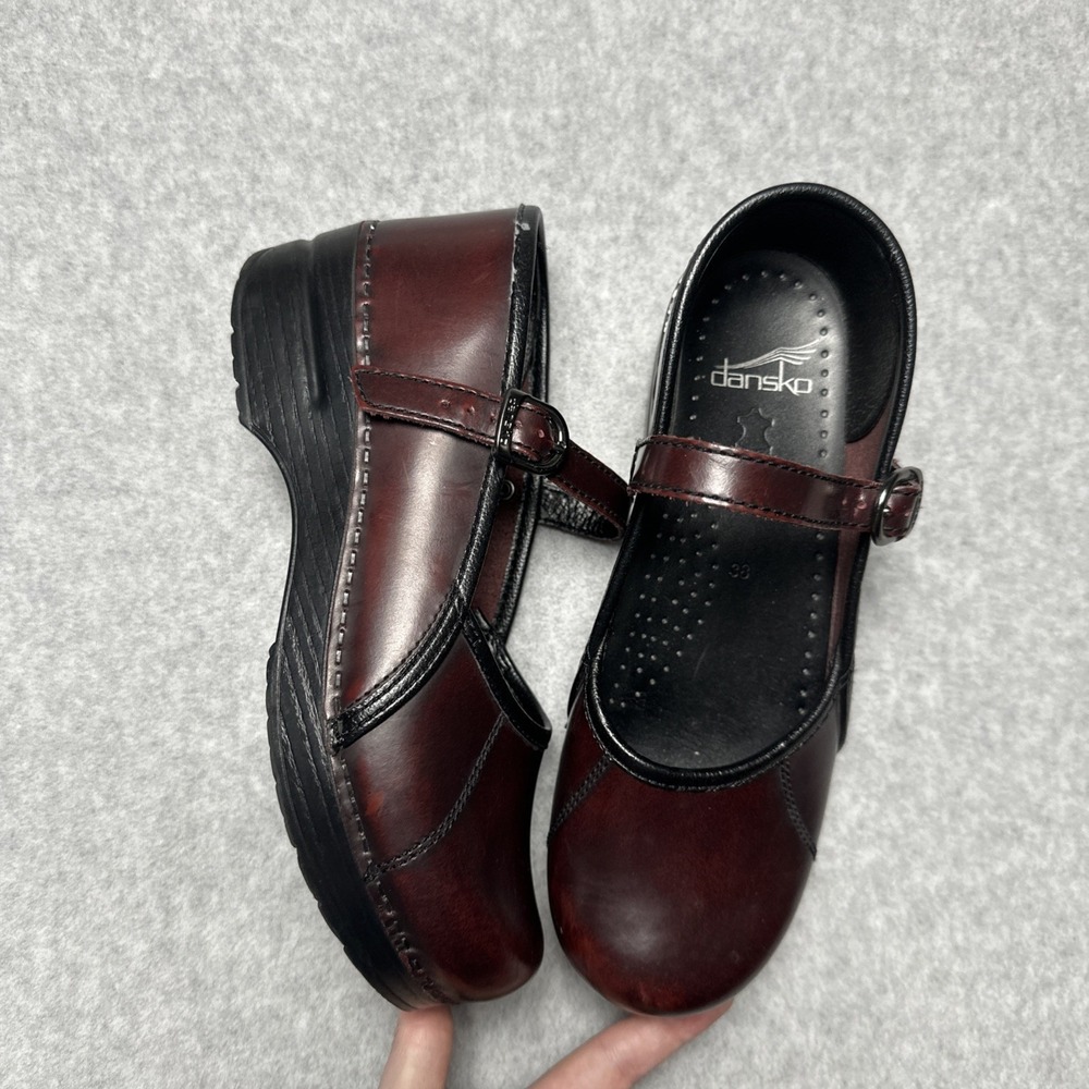 Dansko Clogs Burgundy Brown Leather Shoes Size 38 US size 7.5-8 - Picture 2 of 7